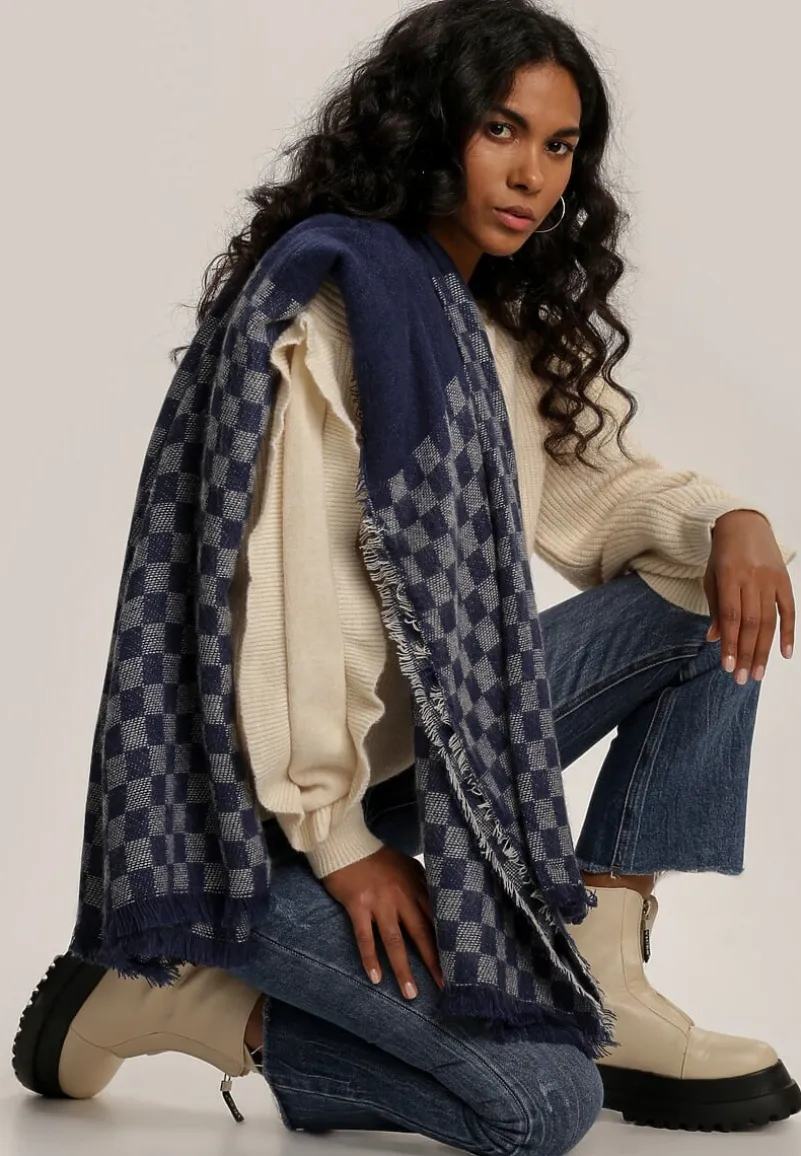 Granatowo-Szary Szalik Symmetry