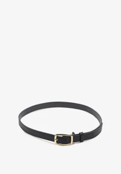 Granatowy Klasyczny Pasek z Geometryczną Klamrą Revarellea