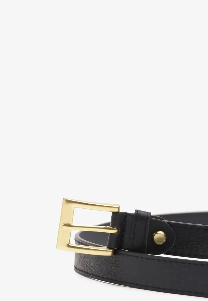 Granatowy Pasek Ozdobiony Metalową Klamrą Nairavina