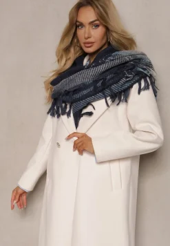 Granatowy Szalik w Paski Sialenni