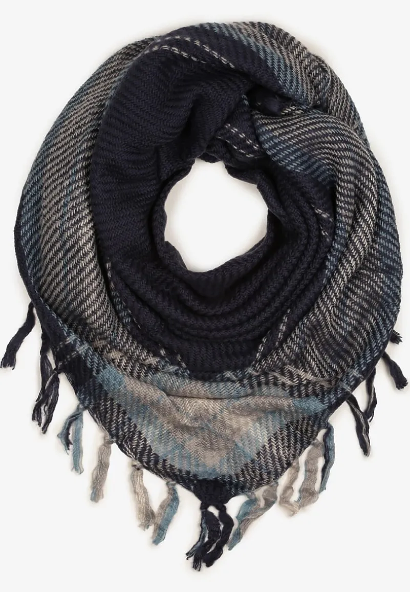 Granatowy Szalik w Paski Sialenni