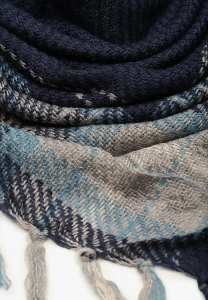 Granatowy Szalik w Paski Sialenni