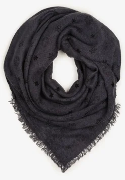 Granatowy Szalik z Geometrycznym Motywem Nomida