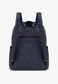 Granatowy Trapezowy Plecak z Dwiema Komorami i Rączką Damilora