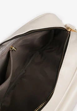 Jasnobeżowa Jednokomorowa Torebka z Imitacji Skóry z Regulowanym Paskiem i Kieszeniami Diovala