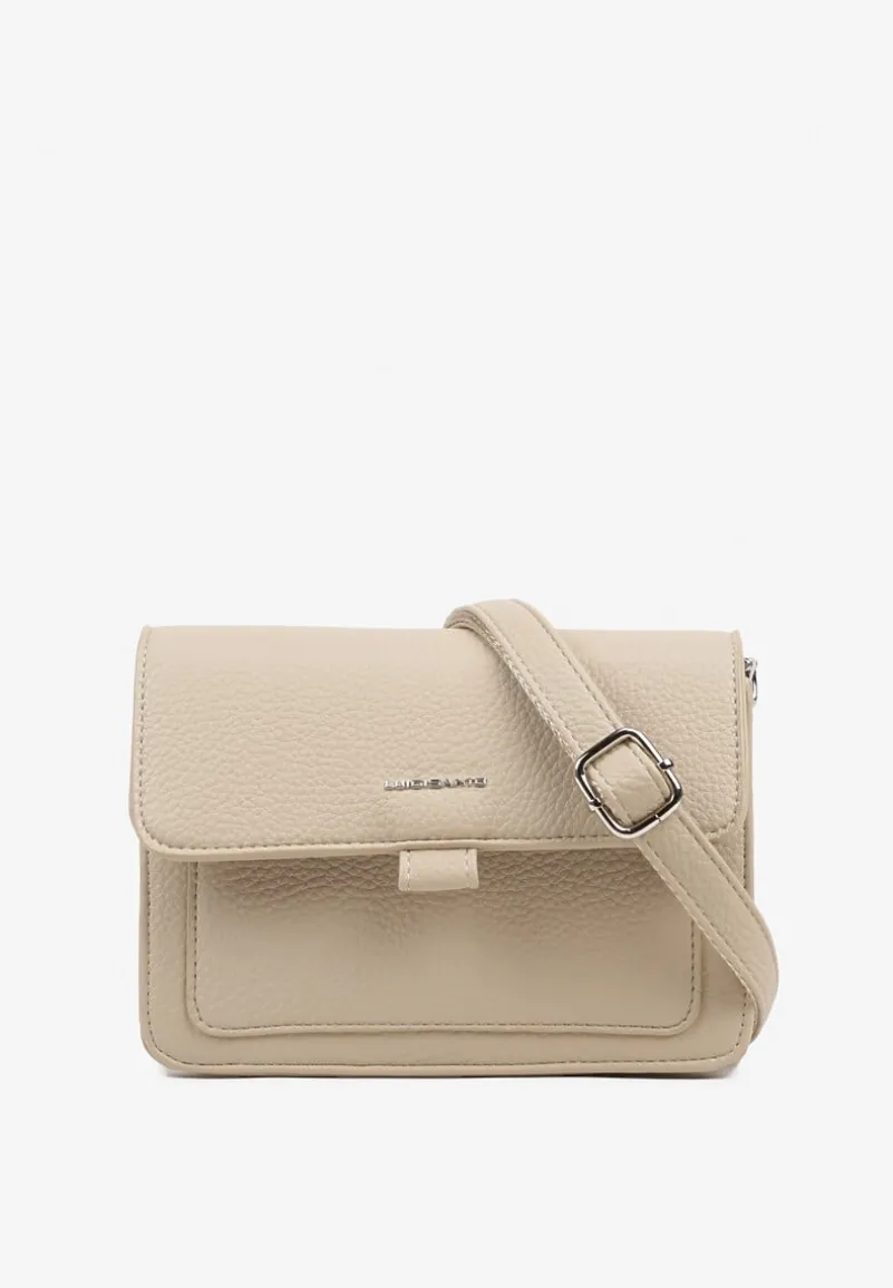 Jasnobeżowa Mała Torebka Listonoszka w Klasycznym Stylu Izrena