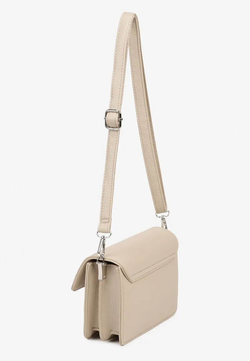 Jasnobeżowa Mała Torebka Listonoszka w Klasycznym Stylu Izrena