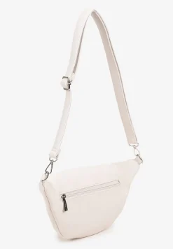 Jasnobeżowa Nerka ze Srebrnymi Detalami na Regulowanym Pasku Turessa