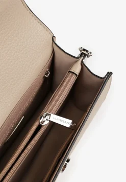 Jasnobeżowa Torebka Dwukomorowa Ozdobiona Suwakiem Davisiae