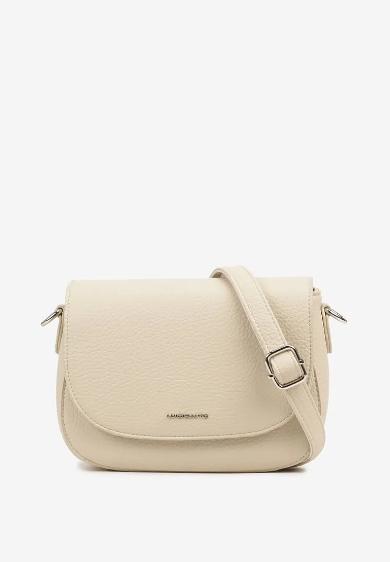 Jasnobeżowa Torebka Mała Listonoszka z Klapą na Pasku Divalea