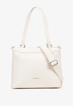 Jasnobeżowa Torebka Ozdobiona Metalicznym Napisem Nilomena