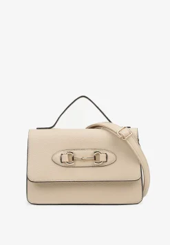 Jasnobeżowa Torebka Prostokątna w Typie Listonoszki z Paskiem Regulowanym Naniviia