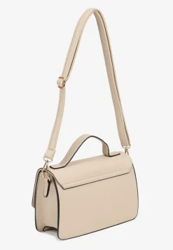 Jasnobeżowa Torebka Prostokątna w Typie Listonoszki z Paskiem Regulowanym Naniviia