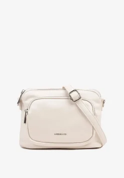 Jasnobeżowa Torebka Typu Listonoszka z Dwiema Komorami Savarelle