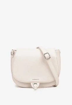 Jasnobeżowa Torebka Typu Listonoszka Ozdobiona Klapą Nidelli