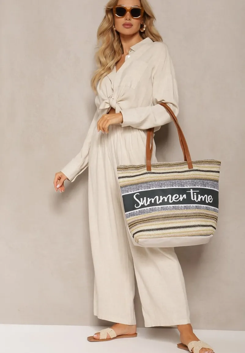 Jasnobeżowa Torebka Typu Shopper na Plażę z Jedną Komorą Gomeissa