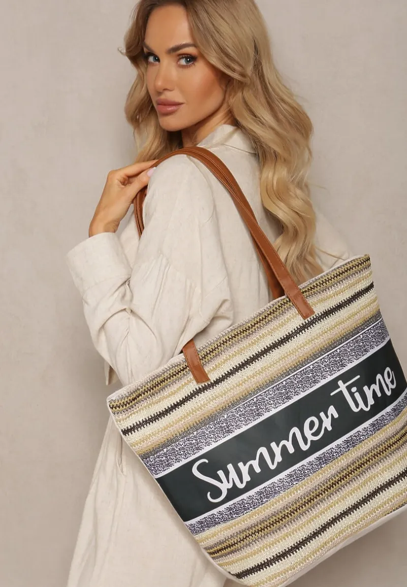 Jasnobeżowa Torebka Typu Shopper na Plażę z Jedną Komorą Gomeissa