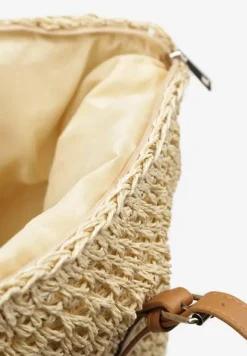 Jasnobeżowa Torebka z Plecionki w Stylu Boho z Ozdobnymi Rączkami Iltanin