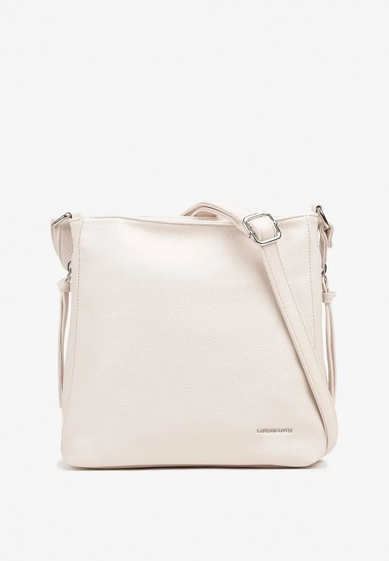 Jasnobeżowa Trapezowa Torebka Listonoszka na Regulowanym Pasku Damivie