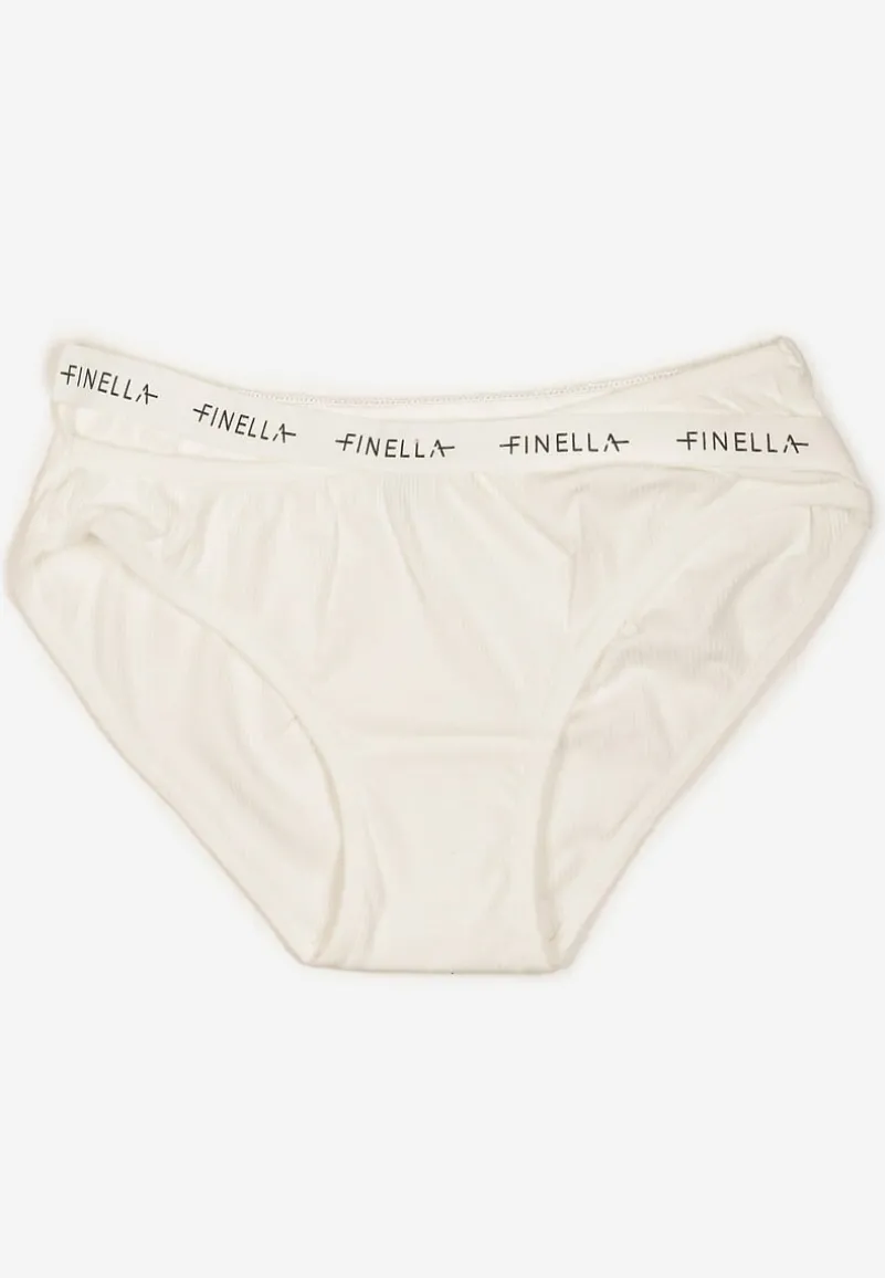 Jasnobeżowe Bawełniane Majtki Figi z Napisami Zeiala