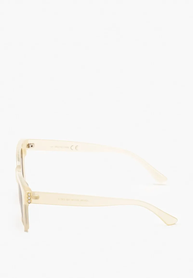 Jasnobeżowe Casualowe Okulary Przeciwsłoneczne Querdia