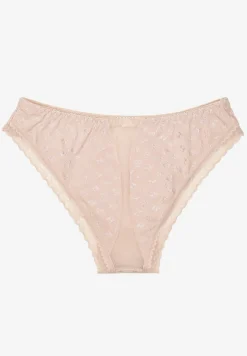 Jasnobeżowe Majtki Figi Ozdobione Koronką Arvisil