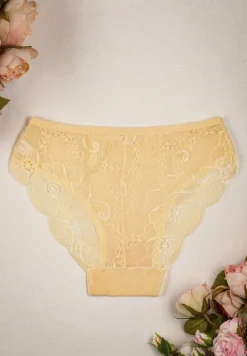 Jasnobeżowe Majtki Figi z Koronką z Tyłu Katriele