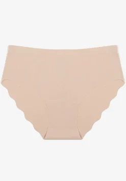 Jasnobeżowe Majtki Typu Figi Ozdobione Falbanką Lilivies