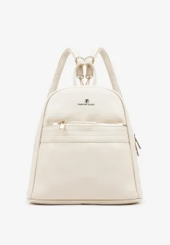 Jasnobeżowy Casualowy Plecak z Metaliczną Aplikacją i Regulowanymi Szelkami Haliriss
