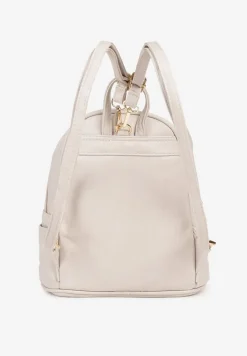 Jasnobeżowy Casualowy Plecak z Metalicznym Suwakiem Idalerra