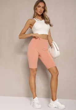 Jasnobeżowy Gładki Biustonosz Sportowy z Usztywnieniem Tosilia