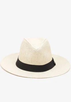 Jasnobeżowy Kapelusz Ozdobiony Tasiemką Tinasias