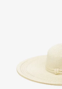 Jasnobeżowy Kapelusz Plażowy z Plecionki w stylu Boho Amicuralia