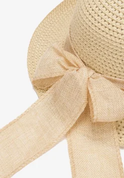 Jasnobeżowy Kapelusz Słomiany z Ozdobą Kokardą Sagelia