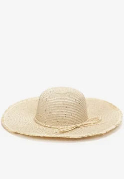 Jasnobeżowy Kapelusz Z Szerokim Rondem Cekinami i Kokardką Anne-Laure