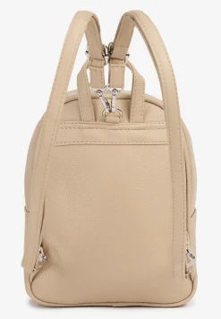 Jasnobeżowy Klasyczny Plecak Zdobiony Metalowym Detalem z Regulowanymi Szelkami Ravandelle