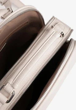 Jasnobeżowy Mały Plecak o Geometrycznym Kształcie z Regulowanymi Szelkami Ralzeri