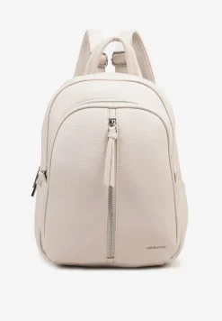 Jasnobeżowy Mały Plecak Zdobiony Suwakiem Nilzeri