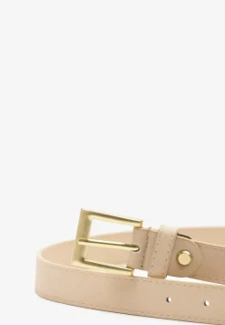 Jasnobeżowy Pasek Ozdobiony Metalową Klamrą Nairavina