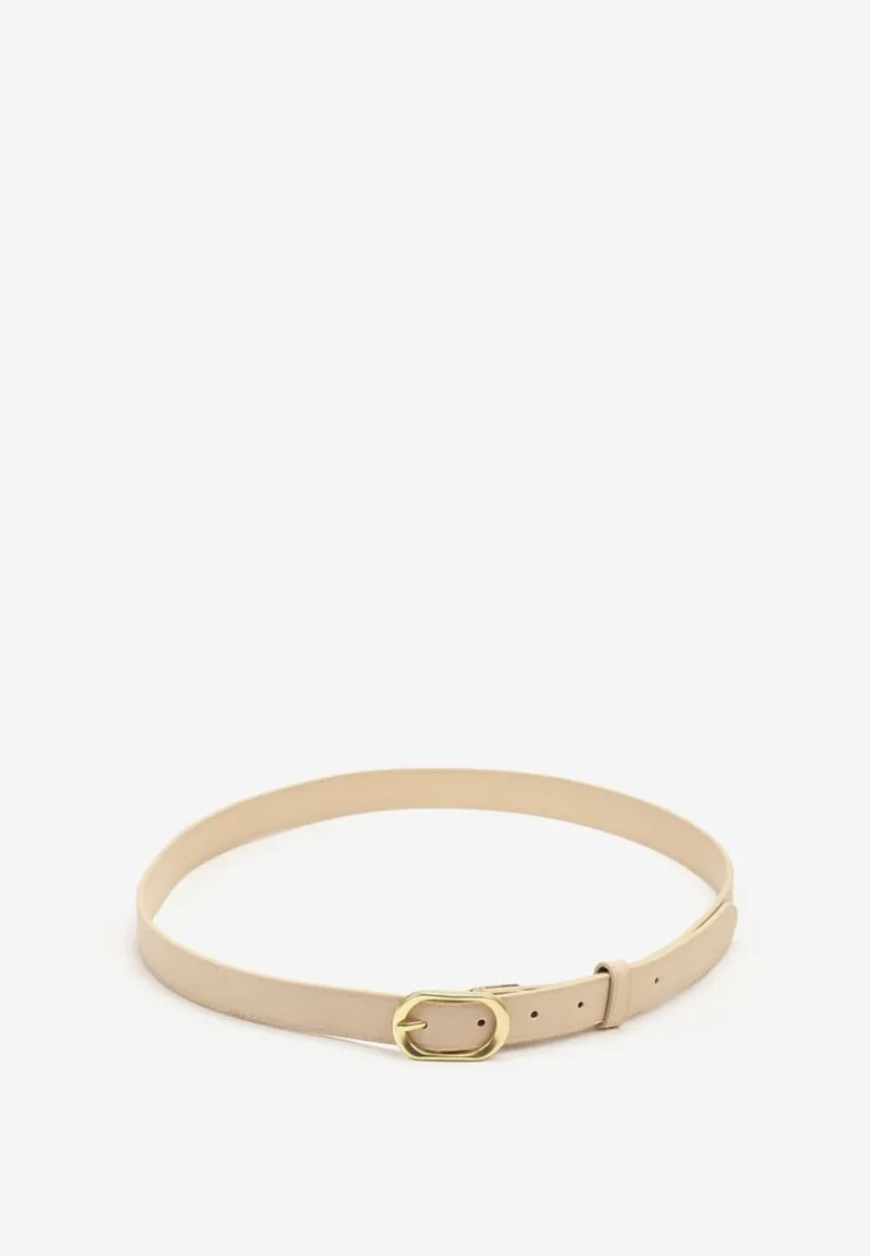 Jasnobeżowy Pasek Ozdobiony Zaokrągloną Klamrą Vozera