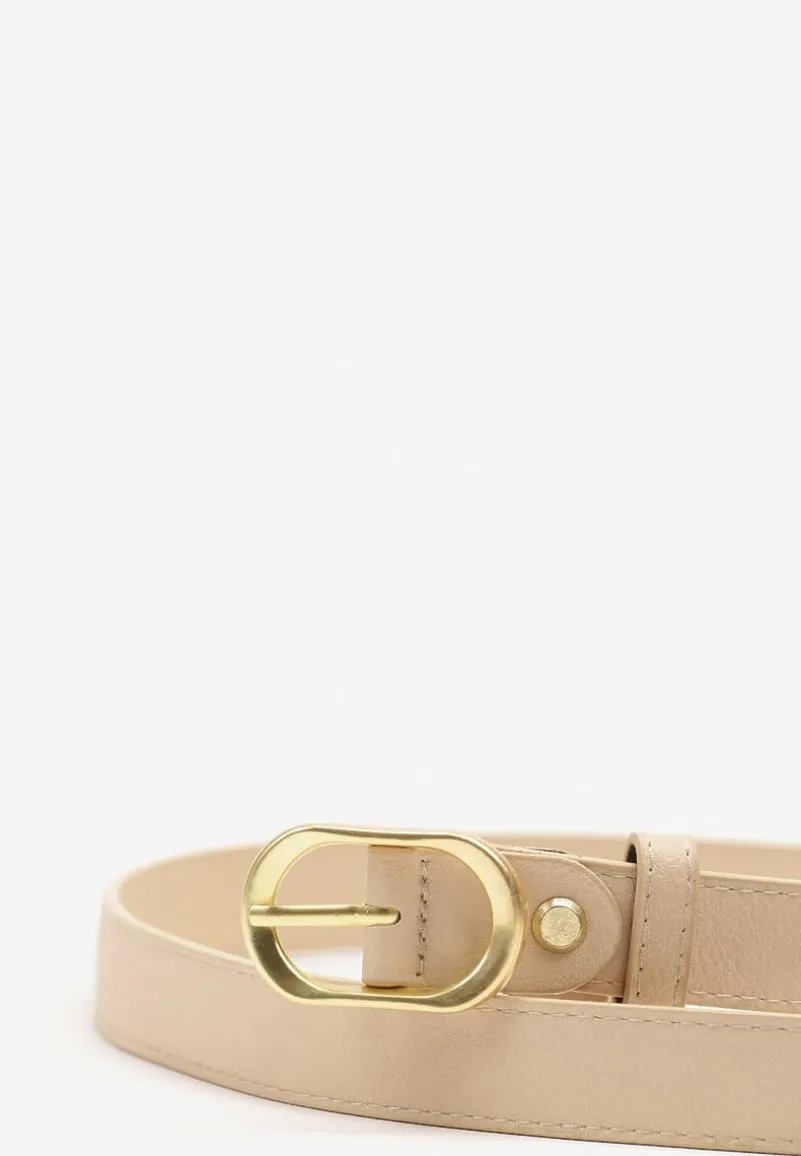 Jasnobeżowy Pasek Ozdobiony Zaokrągloną Klamrą Vozera