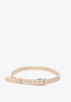 Jasnobeżowy Pasek z Ekoskóry i Klamerką Verchia