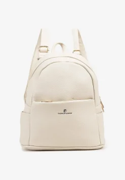 Jasnobeżowy Plecak z Metalicznym Napisem Elisalla