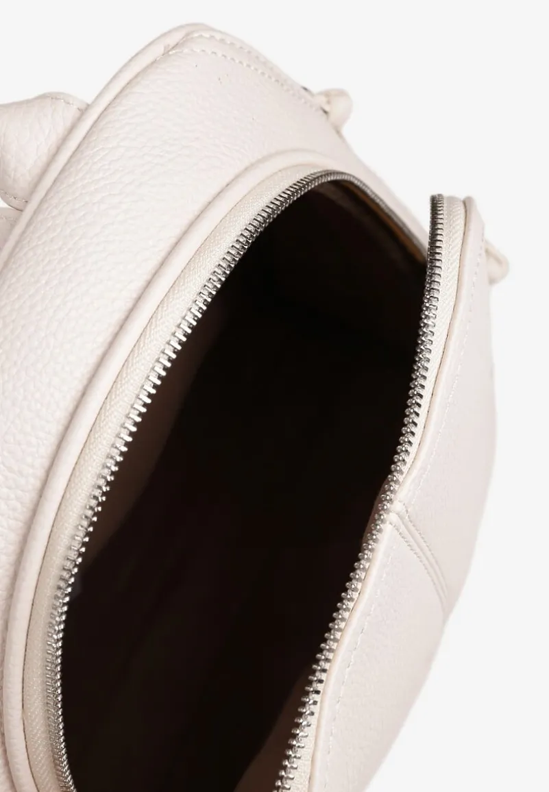 Jasnobeżowy Plecak z Napisem i Ozdobnymi Suwakami Edelli