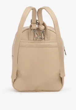 Jasnobeżowy Plecak z Pikowanymi Przeszyciami i Dodatkową Kieszenią z Regulowanymi Szelkami Ravindraea