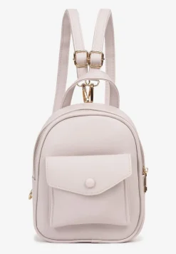 Jasnobeżowy Plecak z Regulowanymi Odpinanymi Paskami i Ozdobną Kieszonką na Magnes Nelvera