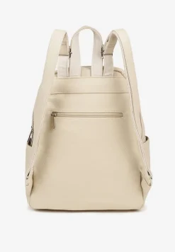 Jasnobeżowy Plecak z Suwakami w Miejskim Stylu Nalionea