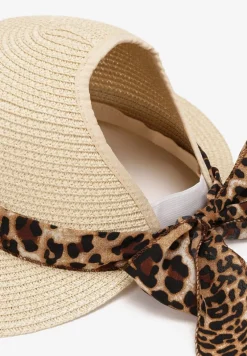 Jasnobeżowy Pleciony Kapelusz z Szerokim Rondem i Kokardką Hoplia