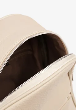 Jasnobeżowy Trapezowy Plecak z Suwakiem z Frędzlami Idassea