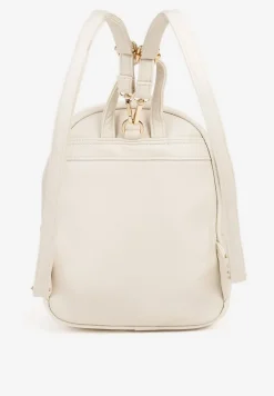 Jasnobeżowy Trapezowy Plecak Zdobiony Elegancką Aplikacją Nanilia